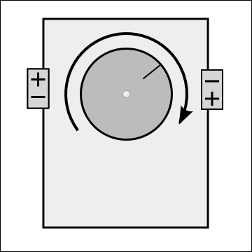 circular volume control: turn right for more sound