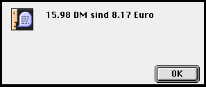 Beispielaufruf des Euro Konverters